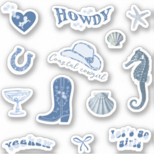 Adesivo Garota-Costeira Azul-Bonita Aestética