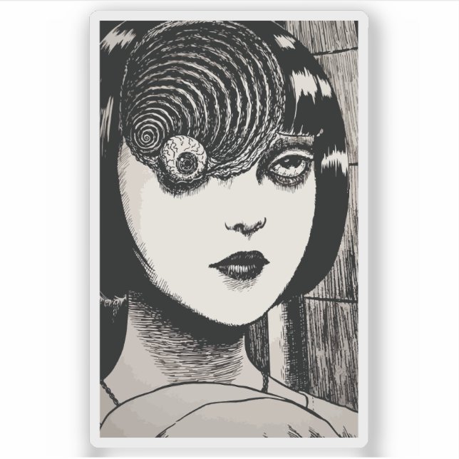 Adesivo garota de anime de terror (Frente)