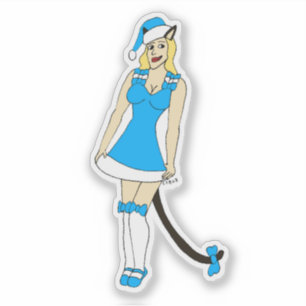 Adesivo Garota de Natal azul