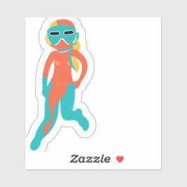 Adesivo Garota de snorkel