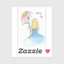 Garota do Sonho segurando Flor Gigante "Dream Big"