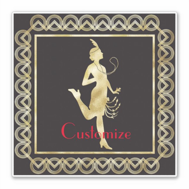 Adesivo Garota Flapper de 1920 Thunder_Cove (Frente)