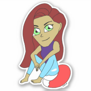 Adesivo garota foxi chibi