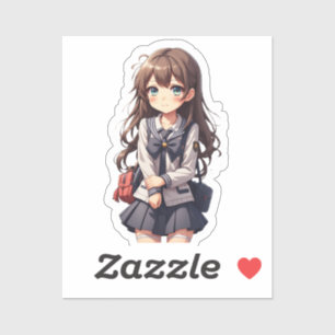 Adesivo Garota japonesa da escola de animação