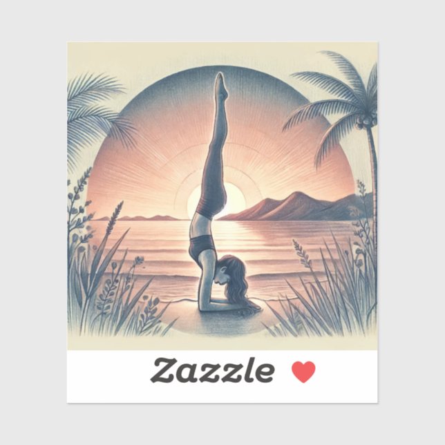 Adesivo Garota yoga (Folha)