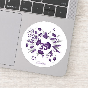 Adesivo garotas chamam jersey number soccer bolas estrelas