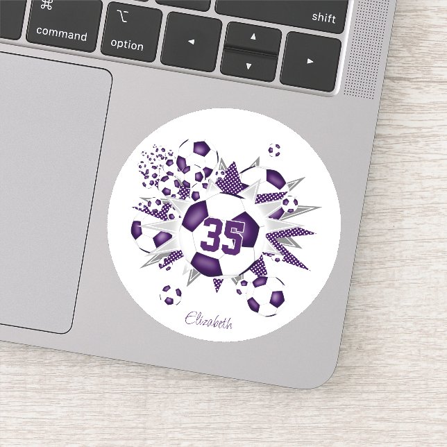 Adesivo garotas chamam jersey number soccer bolas estrelas (Detalhe)