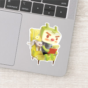 Adesivo Garoto com laptop sentado na poltrona