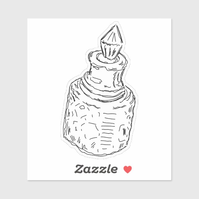 Adesivo Garrafa de vidro cristal (Folha)