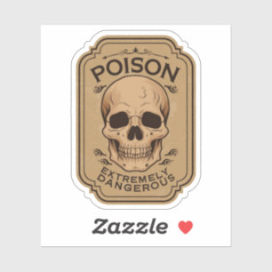 Adesivo Garrafa Venenosa Extremamente Perigosa do Hallowee