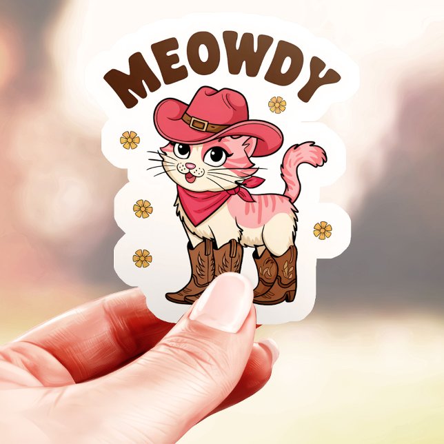 Adesivo Gata Caubói Meowdy Vinil (Criador carregado)