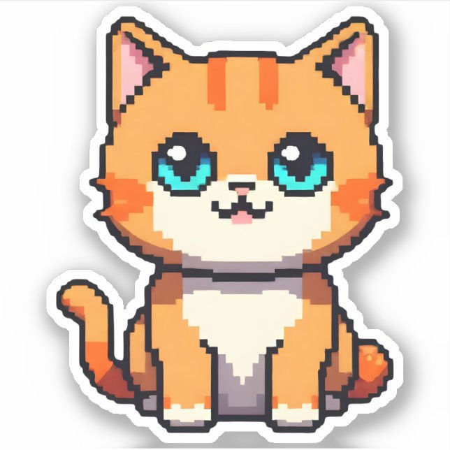 Adesivo Gatinha Pixel Perfeita (Frente)