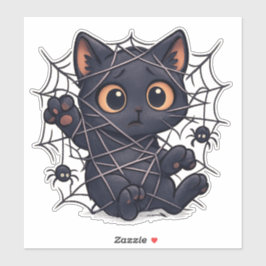 Adesivo Gatinho Assustador Web Halloween
