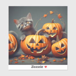 Adesivo Gatinho Bonito com Pumpkin