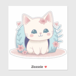 Adesivo Gatinho bonito e feliz com uma nova casa