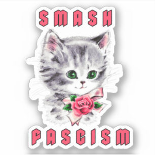 Adesivo Gatinho Bonito - Fascismo Esmagado