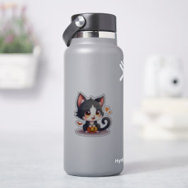 Adesivo Gatinho branco e preto bonito - Vinheta assustador