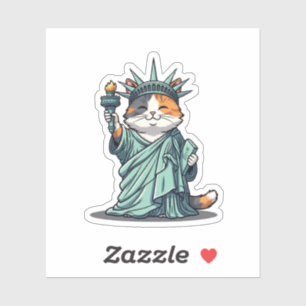 Adesivo Gatinho da Liberdade - Cat como Estátua da Liberda