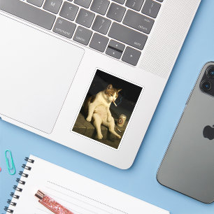 Adesivo Gatinho de Cigarro Meme Engraçado de Gato Fumando