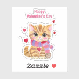 Adesivo Gatinho de Dia de os namorados de Aquarela