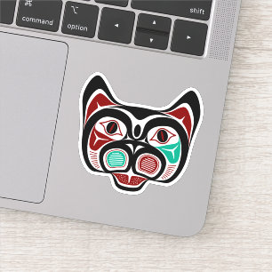 Adesivo Gatinho de Gráficos Red Black Vetor Nativo Americ