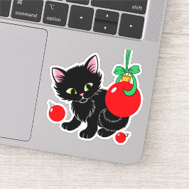 Adesivo Gatinho de Natal bonito