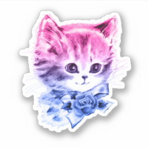 Adesivo Gatinho do Orgulho Bissexual