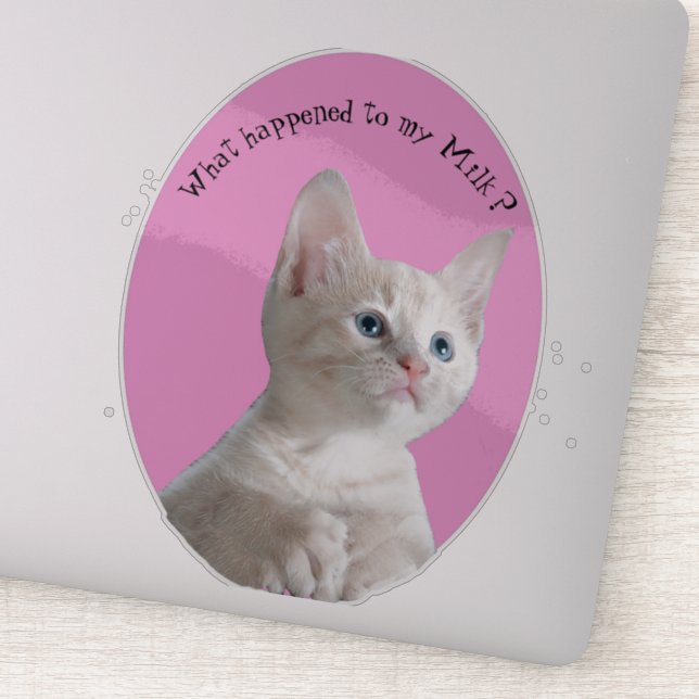 Adesivo Gatinho do que aconteceu ao meu leite (Detalhe)
