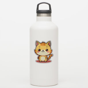 Adesivo Gatinho Kawaii Laranja Tabby – Pose Sonolento