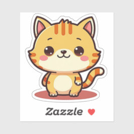 Adesivo Gatinho Kawaii Laranja Tabby – Pose Sonolento