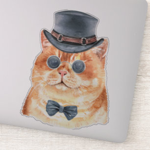 Adesivo Gatinho Steampunk Watercolor