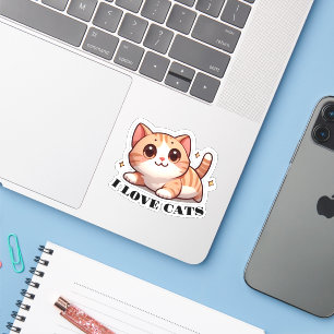 Adesivo Gatinho Ultracarado Eu Adoro Gatos