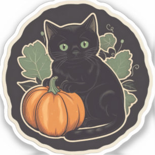Adesivo Gatinho Vintage Halloween