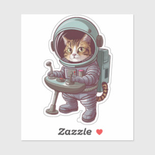 Adesivo Gato Astronauta Adorável do Espaço Gato