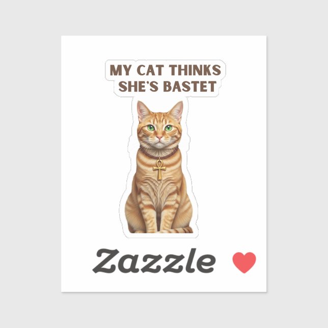 Adesivo Gato Bastet Sagrado Premium Sticker Dourado (Folha)