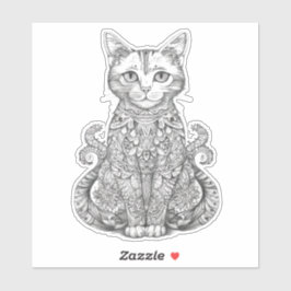 Adesivo Gato bonitinho de arte de rabisco