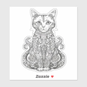 Adesivo Gato bonitinho de arte de rabisco