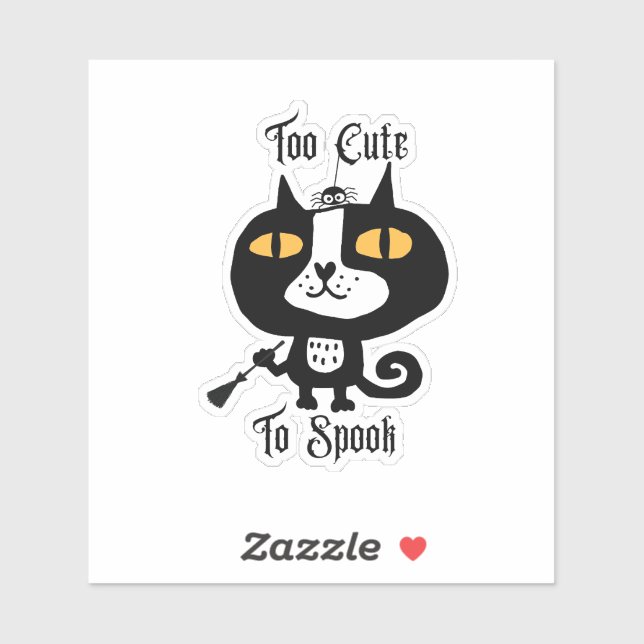 Adesivo Gato Bonito De Halloween Preto Demasiado Bonito Pa (Folha)