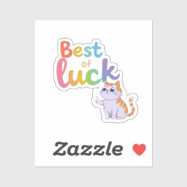 Adesivo Gato Bonito Melhor Sorte: Espalhe Divertimento e F