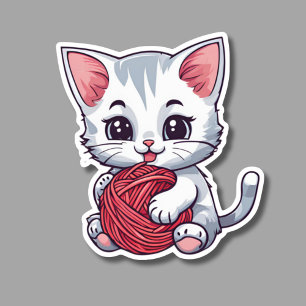 Adesivo Gato branco-cômodo com impermeabilização de Fios