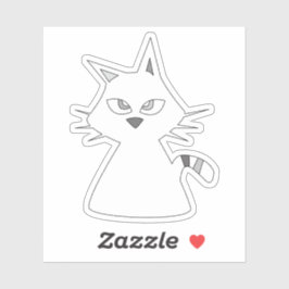 Adesivo Gato Branco Sortudo