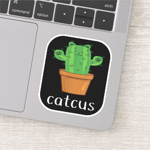 Adesivo GATO CACTUS - Gato Engraçado