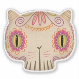 Adesivo Gato - Catrina - Dia dos Mortos