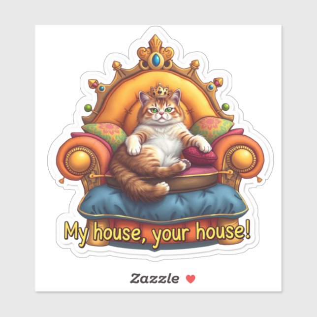 Adesivo Gato Cinto (Folha)