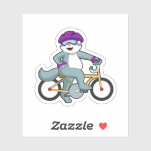 Adesivo Gato com Bicicleta