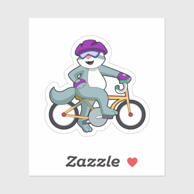 Adesivo Gato com Bicicleta (Folha)