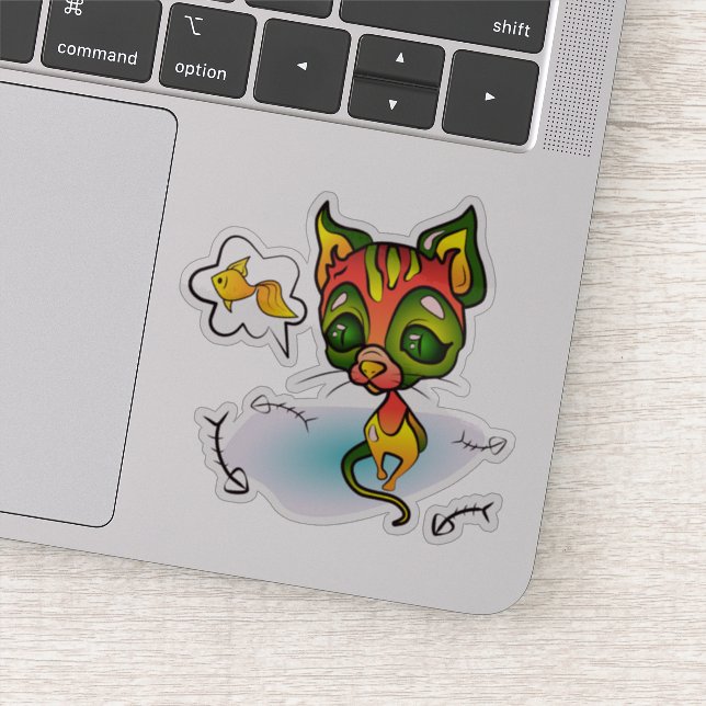 Adesivo Gato com fome (Detalhe)