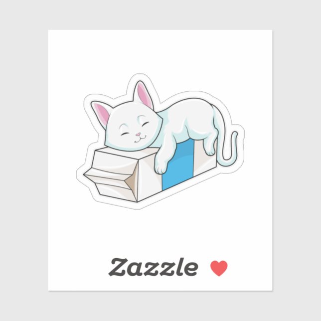 Adesivo Gato com leite (Folha)