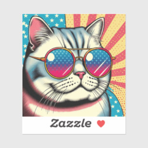 Adesivo Gato com óculos