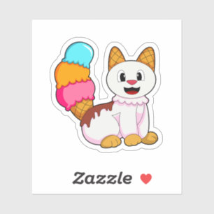 Adesivo Gato com picolé